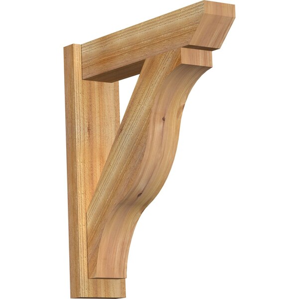 Ekena Millwork Funston Slat Rough Sawn Outlooker, Western Red Cedar, 6"W x 24"D x 28"H OUT06X24X28FST06RWR - main